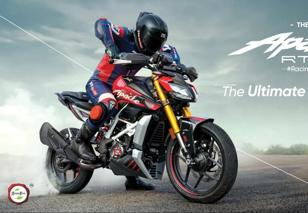 Rider on a TVS Apache RTR 310